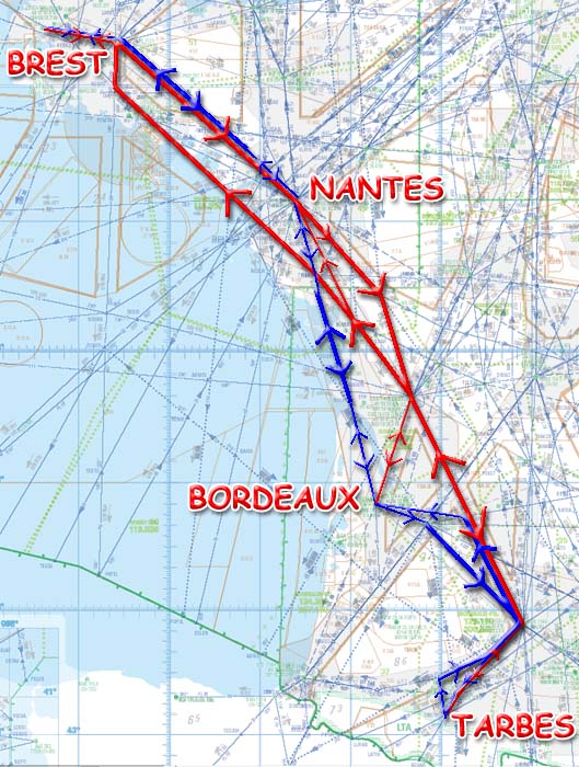 Carte des vols
